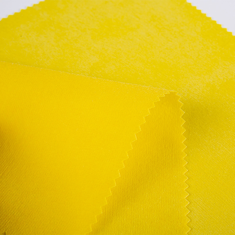 Yellow 99.999% Polyester 65g Plain-sized Spun lace Non-woven Fabric