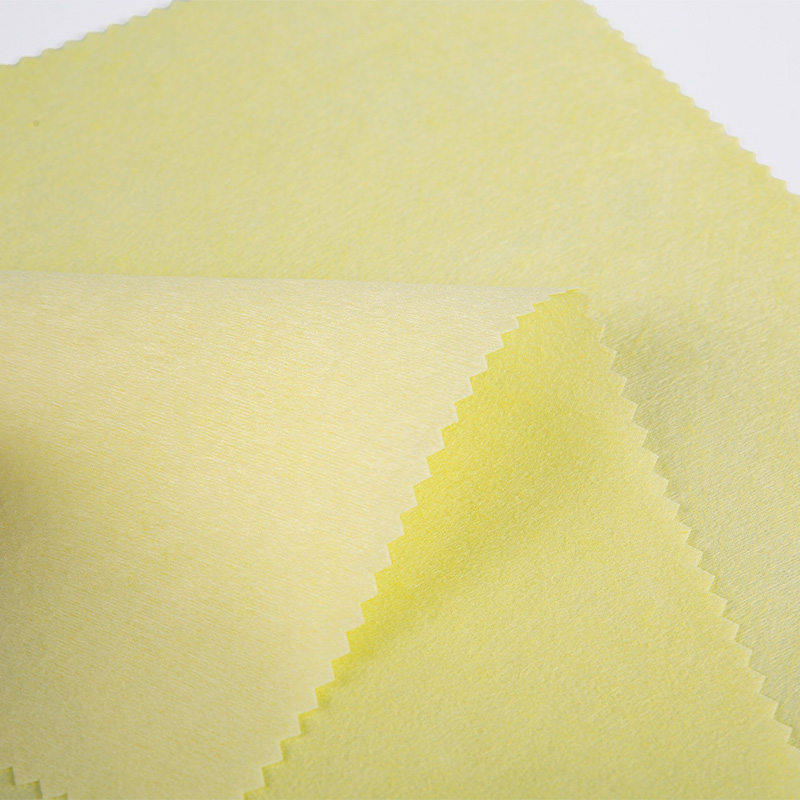 Yellow 99.999% Polyester 78g Plain-sized Spun Lace Non-woven Fabric