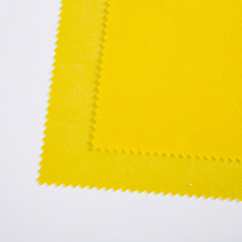 Yellow 99.999% Polyester 65g Plain-sized Spun lace Non-woven Fabric